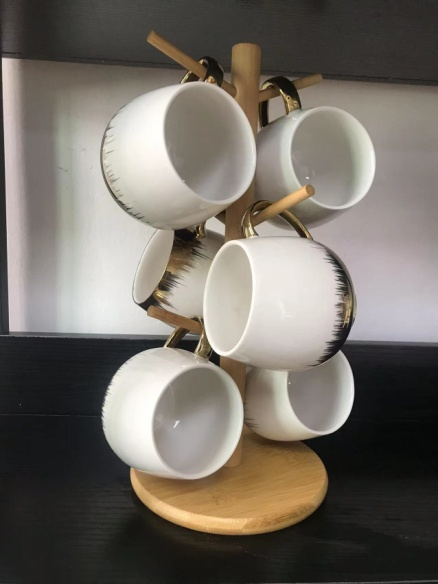 Set Of 6 Afternoon Tea Cups With Rack Coffee Cups Large Capacity Ceramic Cups Application Scenario