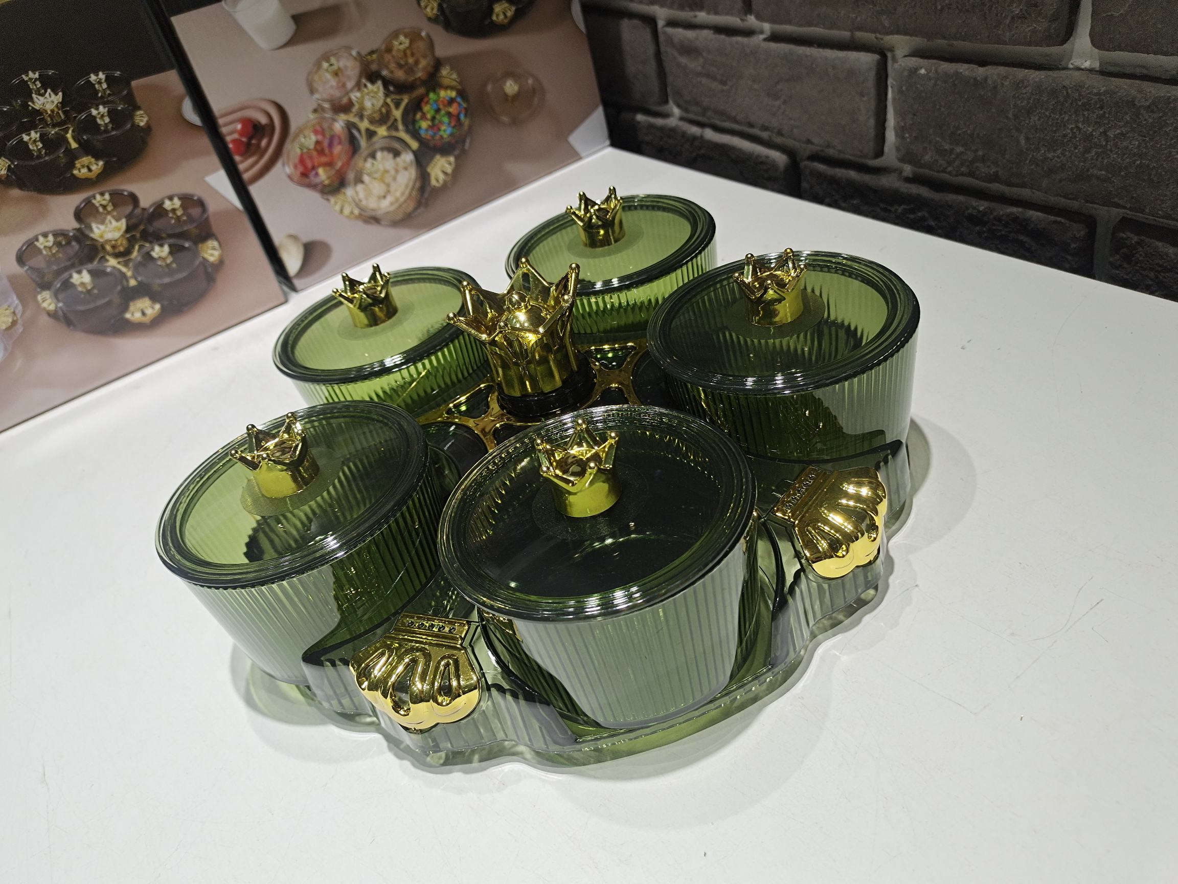 Acrylic Five-Cell Rotating Dried Fruit Box Snack Tray undefined