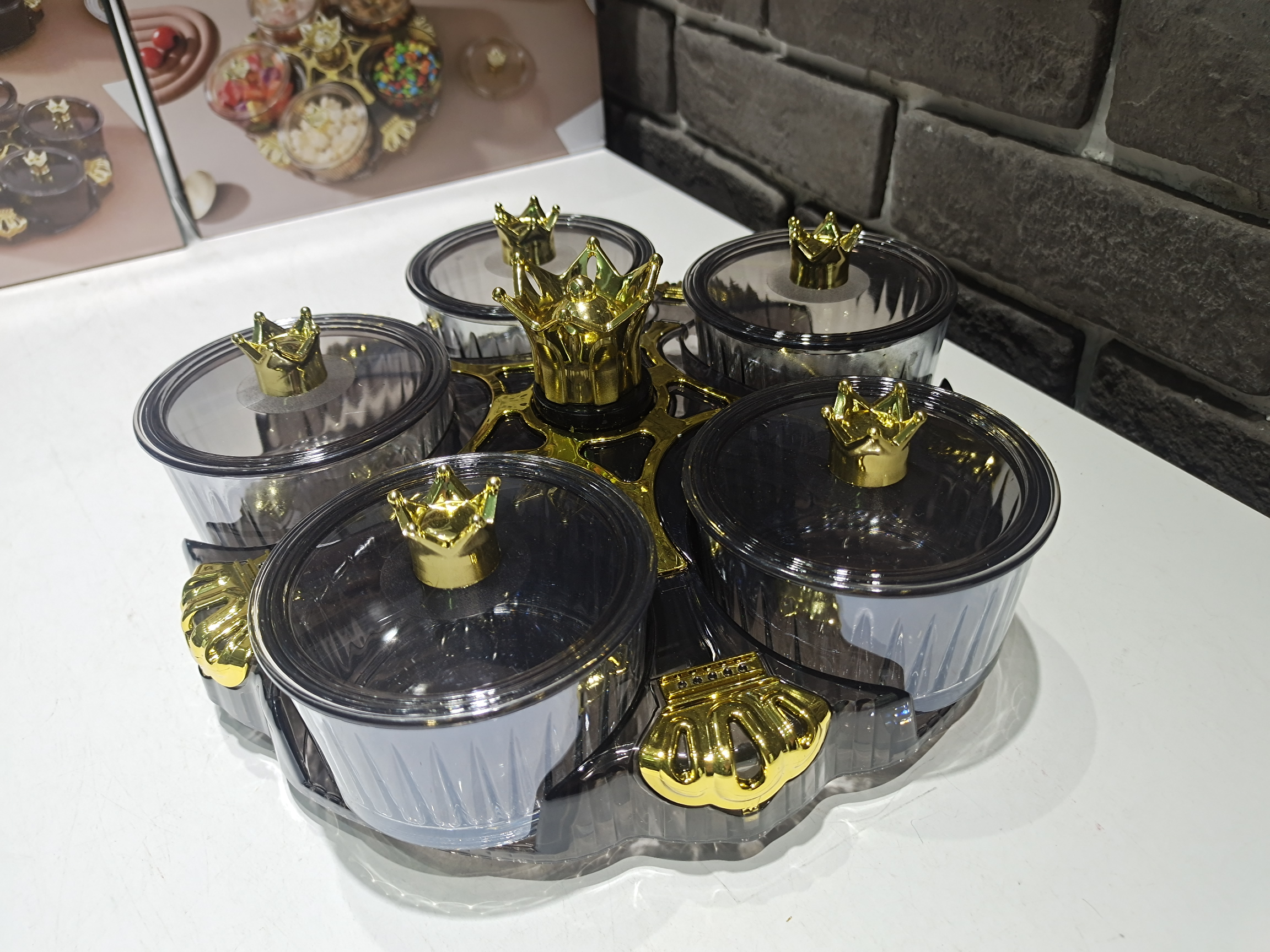 Acrylic Five-Cell Rotating Dried Fruit Box Snack Tray undefined
