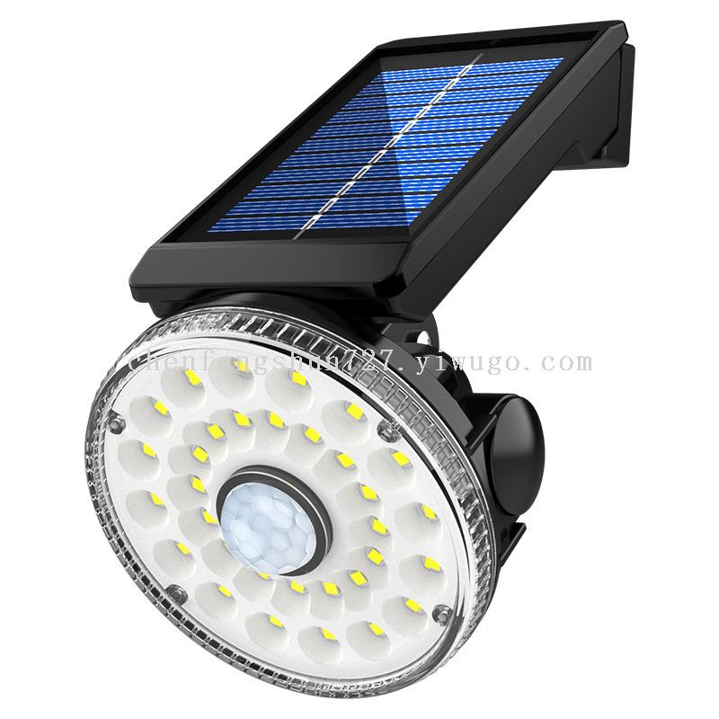 The new integrated 32LED solar wall lamp can rotate 180 degrees and is a human-sensing outdoor courtyard lighting lamp Application Scenario