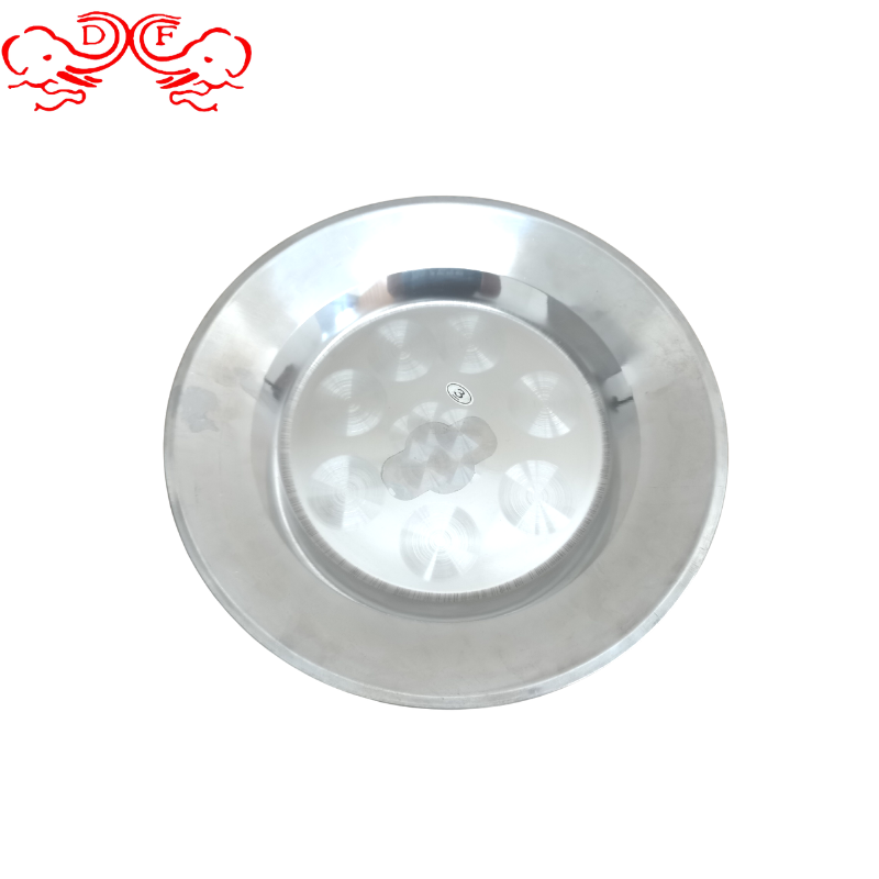 DF99199 Stainless steel disc Flower picking plate Stainless steel dish with wreath flower stainless steel plate soup plate plate DF Trading house