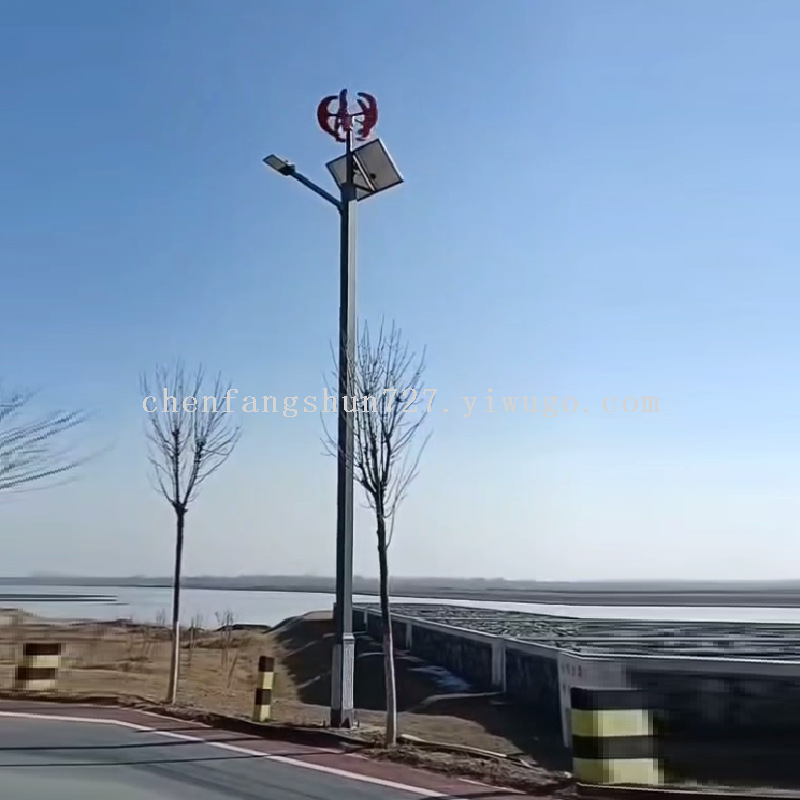 太阳能风力发电路灯细节图