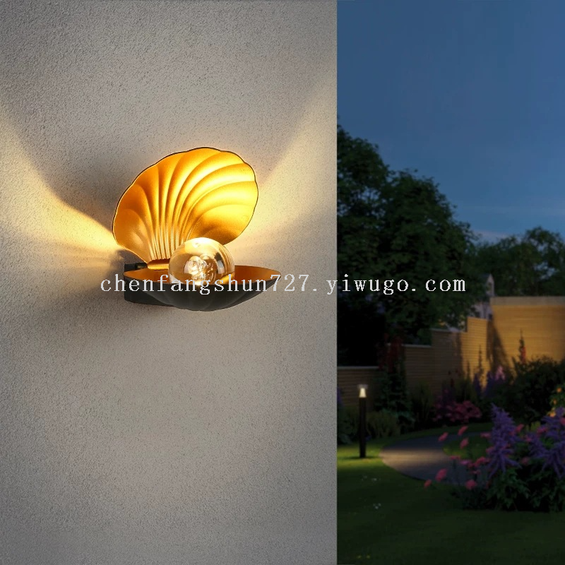 Shell wall lamps, outdoor waterproof, hotel, homestay, villa, courtyard, corridor, aisle, balcony, bedside, bedroom decorative lights Item Picture