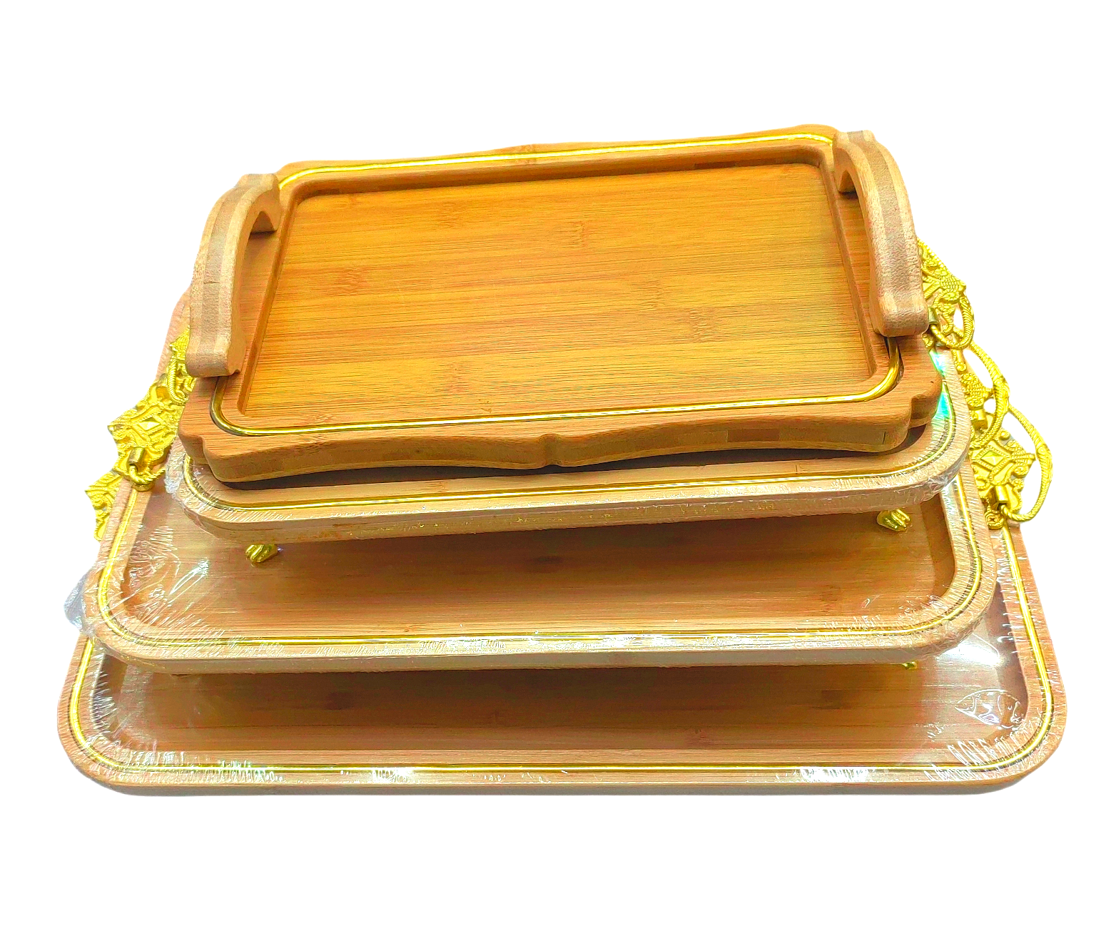 【 Yiwu Jiehao Bamboo and Wood Products 】【2025 Bestseller 】 Jiehao Bamboo and Wood's long, popular metal ear, heart-shaped fruit, creative golden display plate pic 9