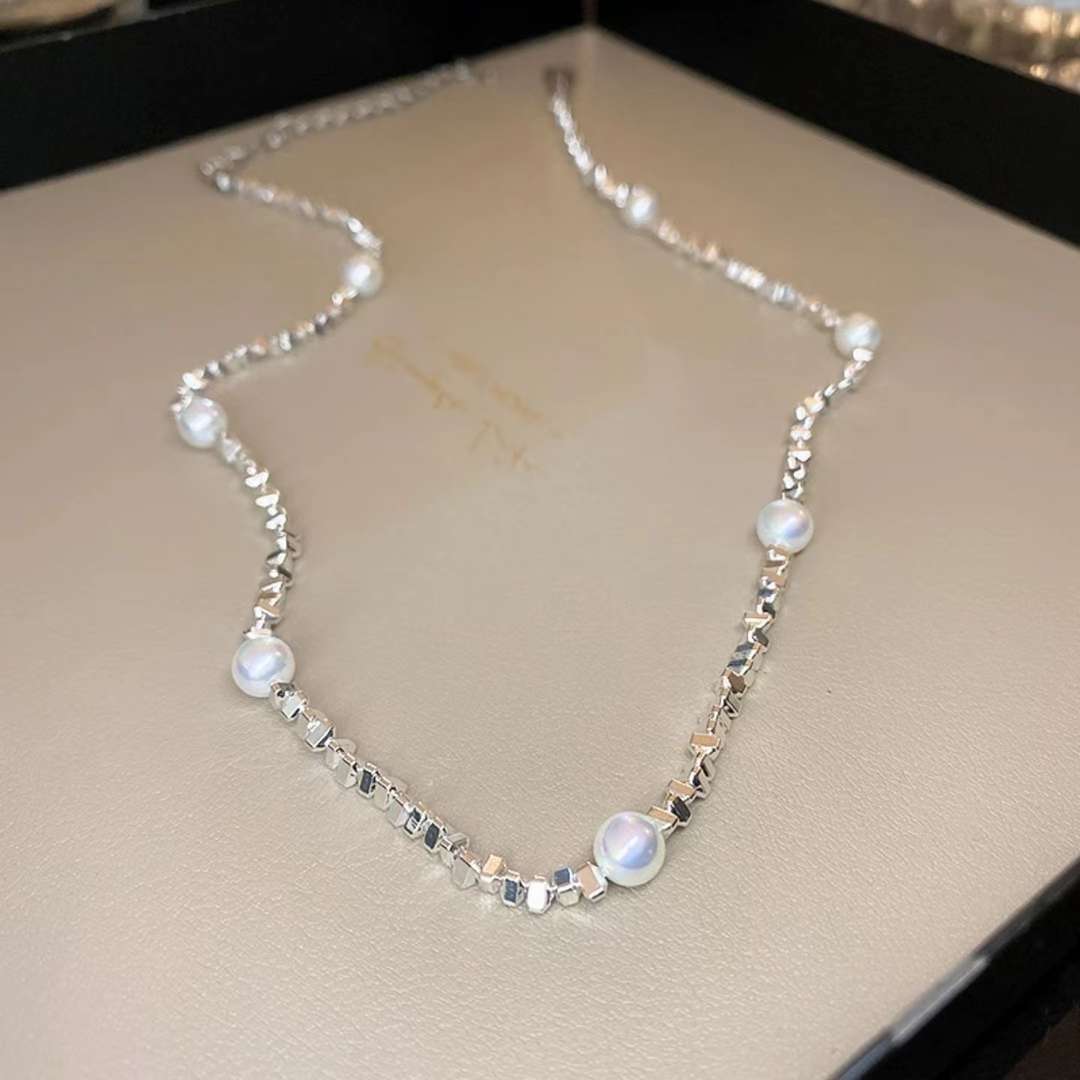 Broken Silver A Few More Than Two Beads Necklace undefined