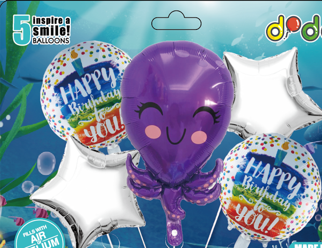 新款异形海洋动物铝膜气球 章鱼海马螃蟹海星河豚 派对装饰布置铝箔气球详情3