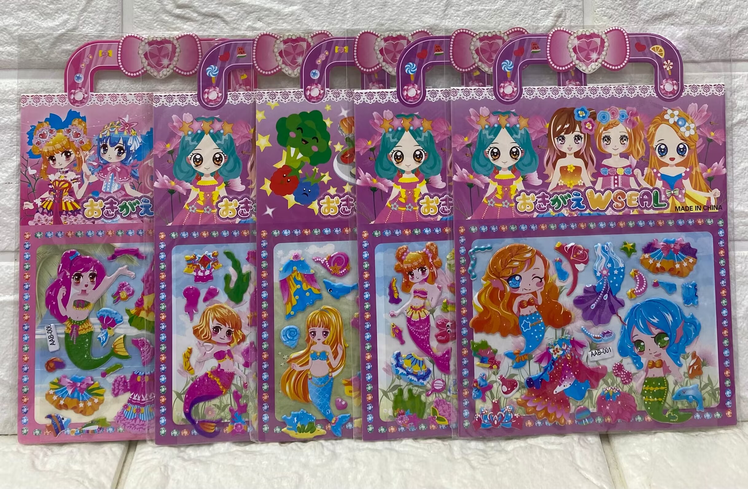 Cartoon mermaid dress-up stickers, princess dress-up stickers, children's reward stickers, bubble stickers, animal cartoon coloring details Picture