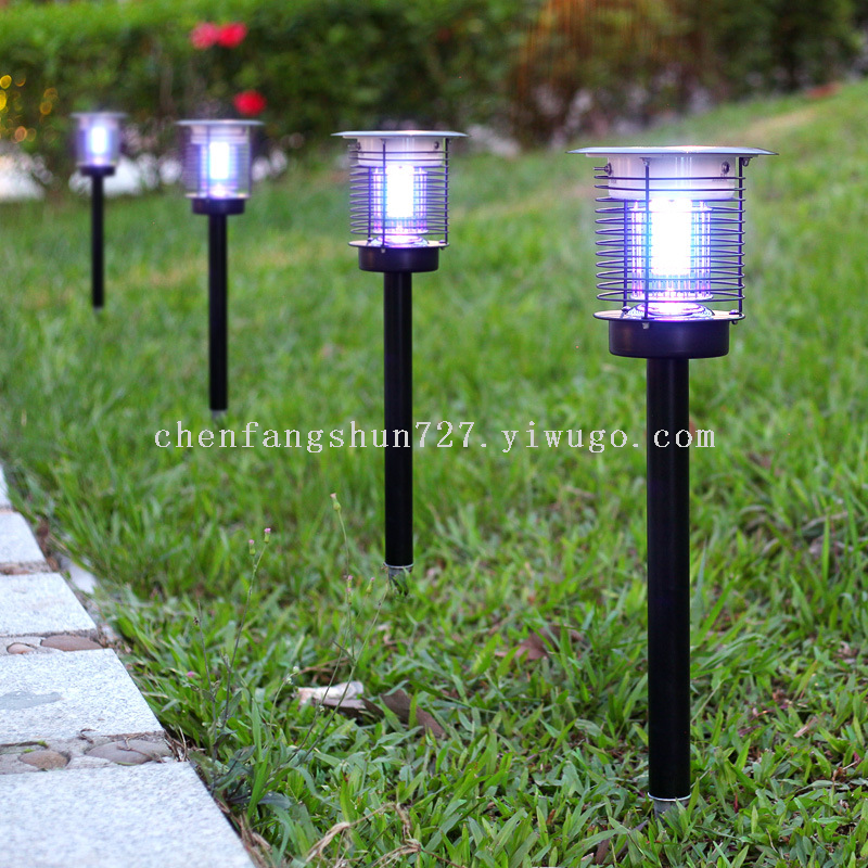 Solar-powered mosquito repellent lamp, outdoor stainless steel mosquito repellent wonder, courtyard household electric shock fly and insect killing lamp, outdoor details Picture
