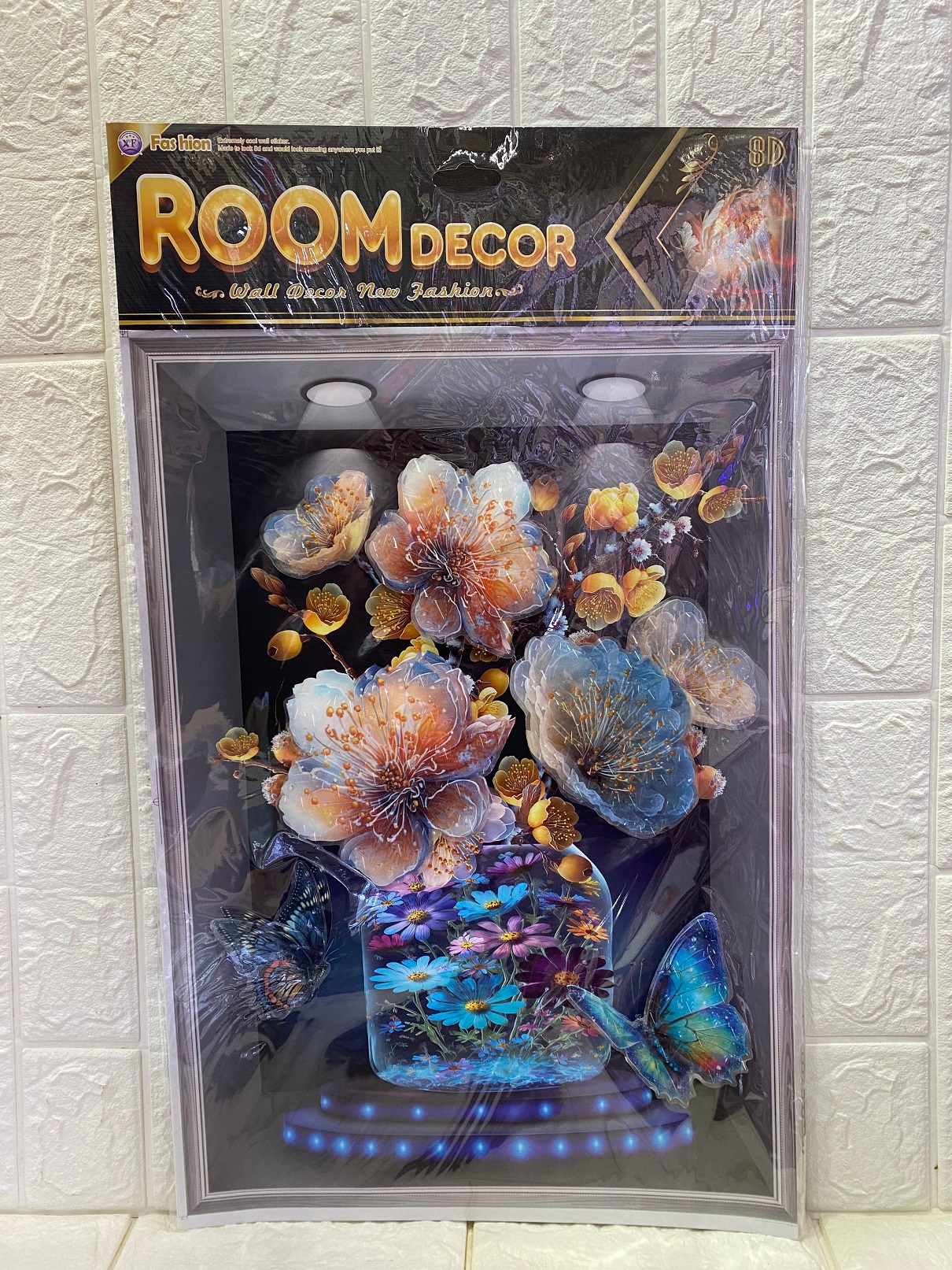 Three-dimensional decorative stickers for photo frames and vases, PVC vases, three-dimensional wall stickers for living rooms, bedrooms and lobbies Application Scenario