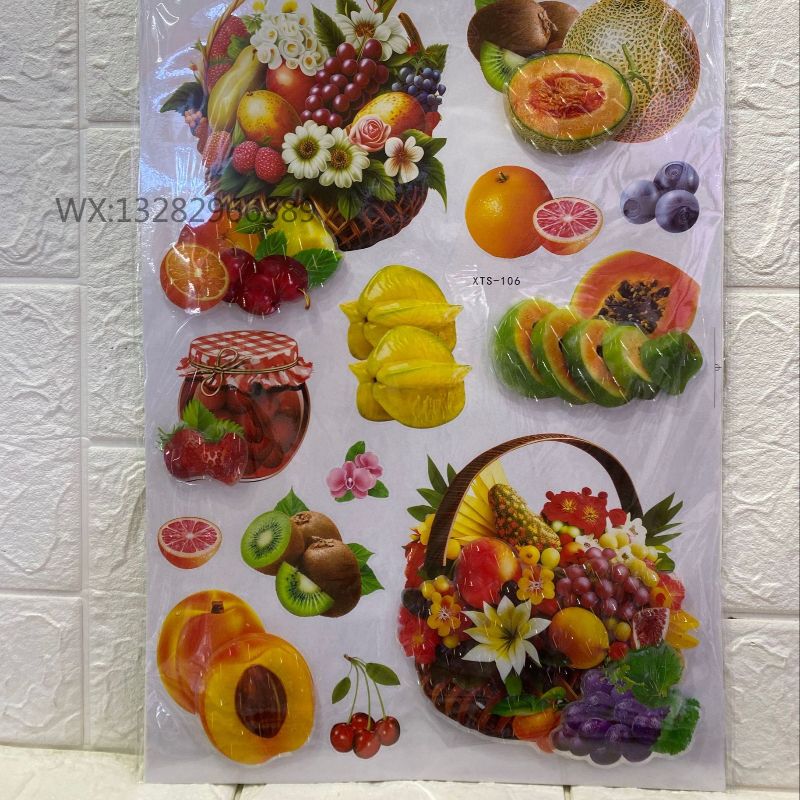 Three-dimensional fruit decorative stickers, three-dimensional handcrafted layer upon layer wall stickers for restaurants, kitchens, lobbies and hotels pic 7