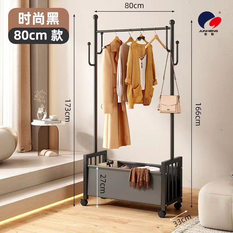 Nordic light luxury clothes hanger, floor-standing coat rack, thickened cactus hanging rack with wheels, movable storage rack Application Scenario