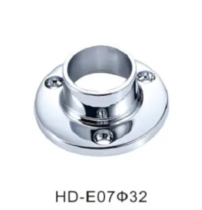 法兰座/挂衣杆座/衣通管座白底实物图