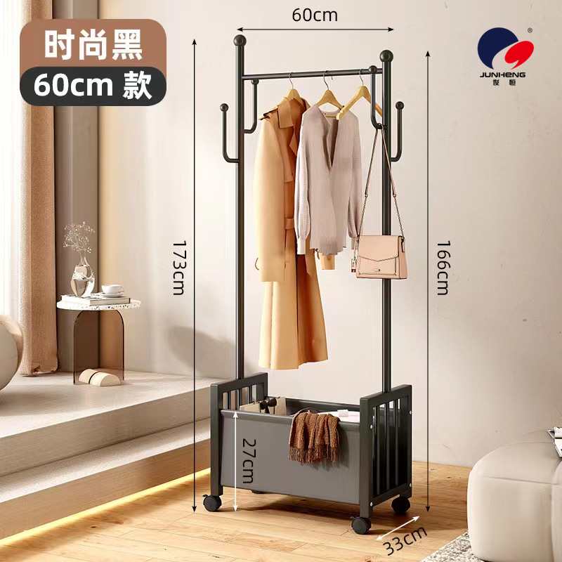 Nordic light luxury clothes hanger, floor-standing coat rack, thickened cactus hanging rack with wheels, movable storage rack details Picture