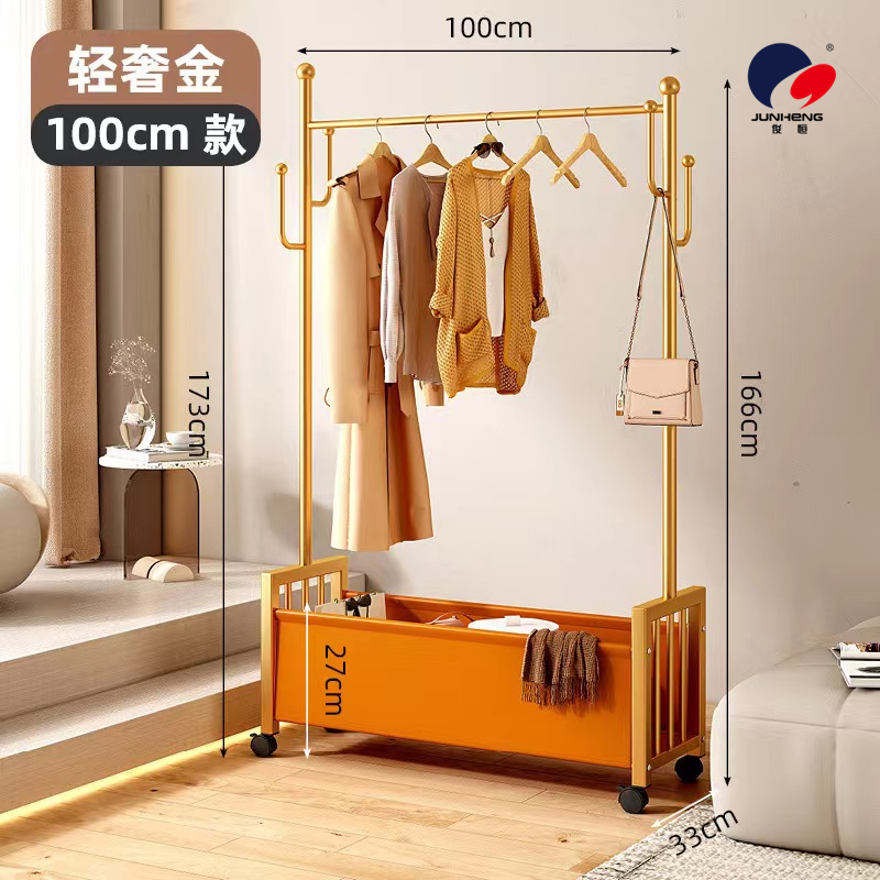 Nordic light luxury clothes hanger, floor-standing coat rack, thickened cactus hanging rack with wheels, movable storage rack Item Picture
