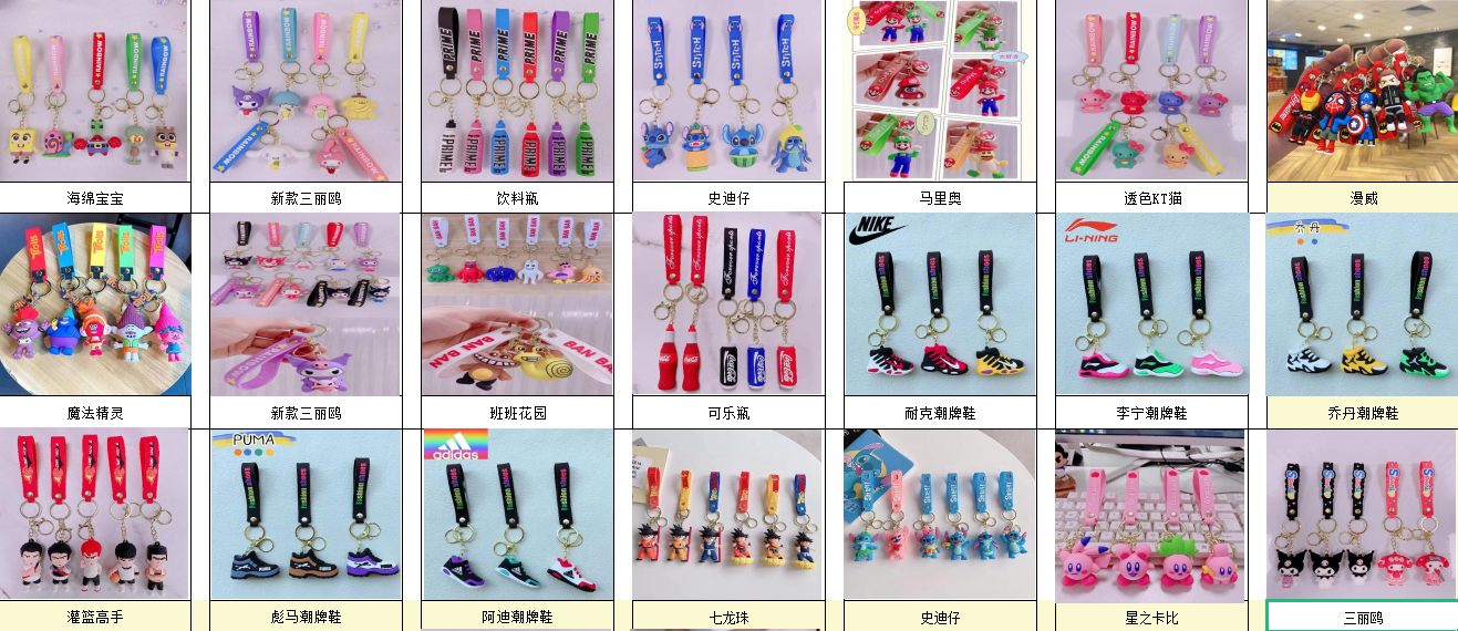 Key chain pendant accessories accessories variety of styles Item Picture