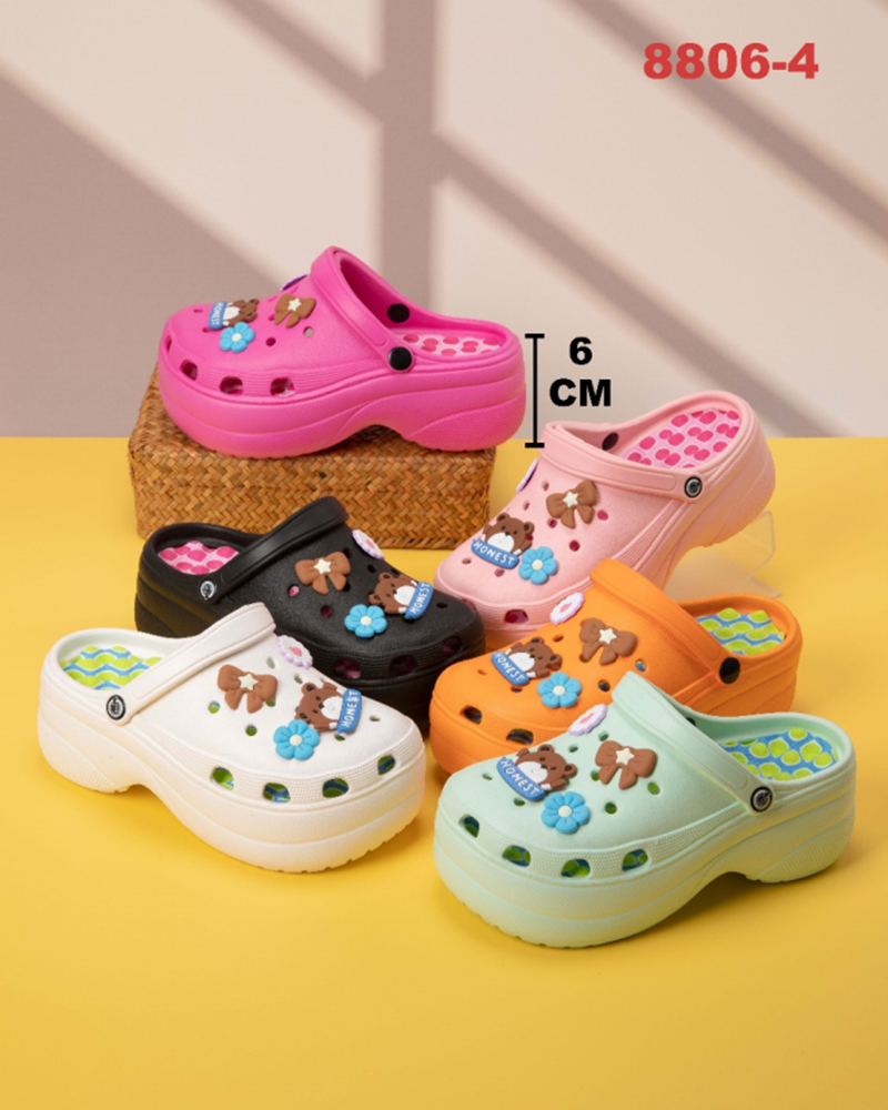 New style of clogs for foreign trade, women's high heels, thick-soled, comfortable to step on, flip-flops, and beach shoes, custom-made by the factory Item Picture
