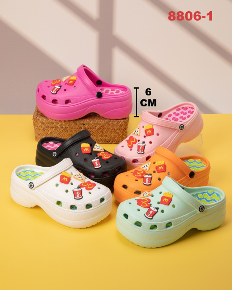 New style of clogs for foreign trade, women's high heels, thick-soled, comfortable to step on, flip-flops, and beach shoes, custom-made by the factory details Picture