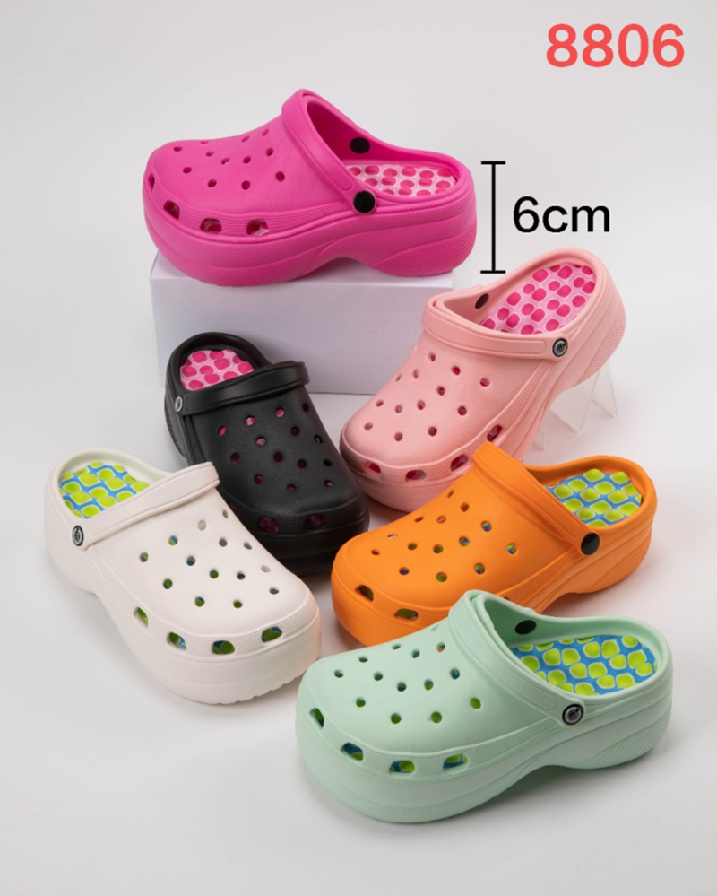 New style of clogs for foreign trade, women's high heels, thick-soled, comfortable to step on, flip-flops, and beach shoes, custom-made by the factory