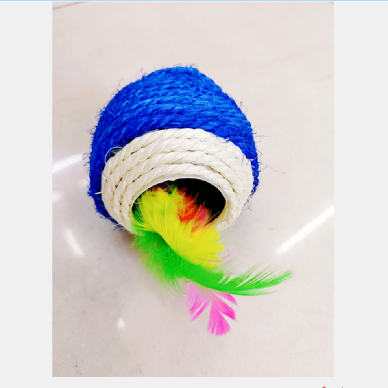 Pet toy cat toy sisal two-hole ball fun cat toy cat fun toy play claw cat interactive toy factory direct sales