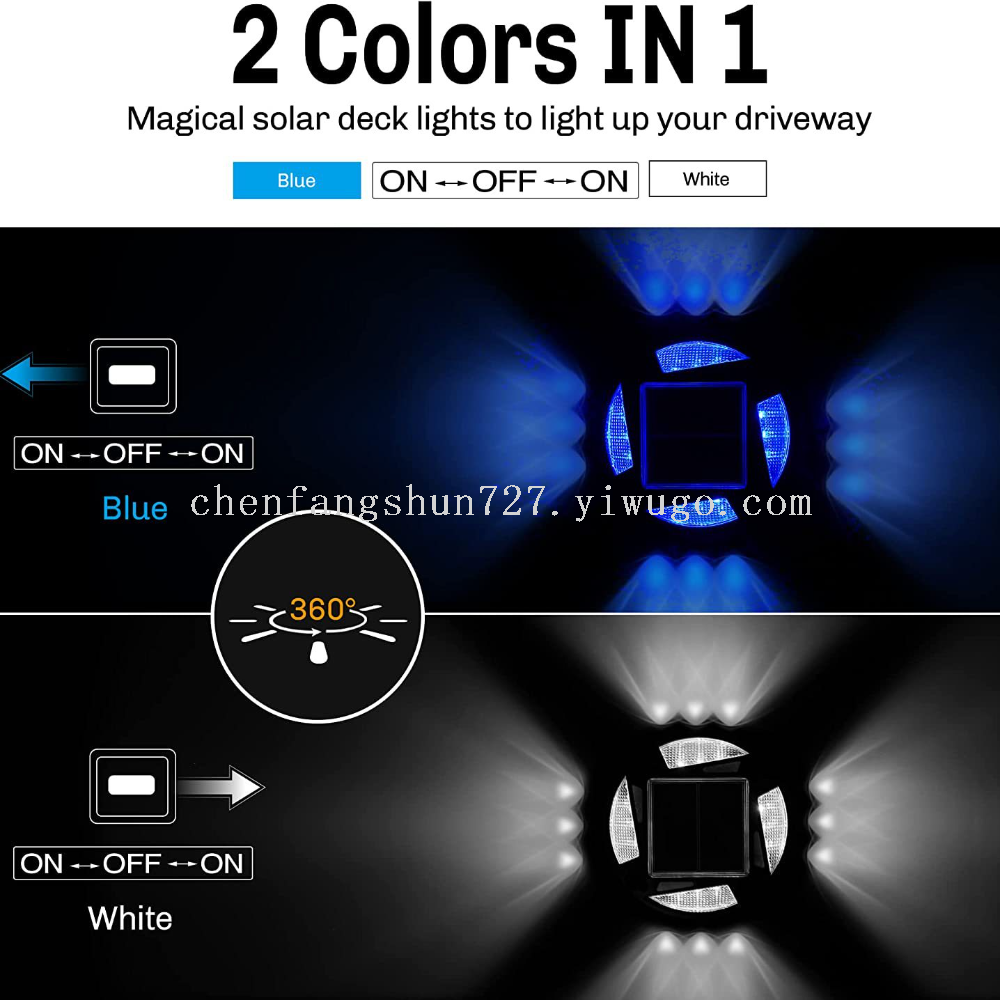 Solar deck light, cast aluminum road spike light, extended waterproof, four-sided light-emitting sunlight, engineering-grade reflective model Application Scenario