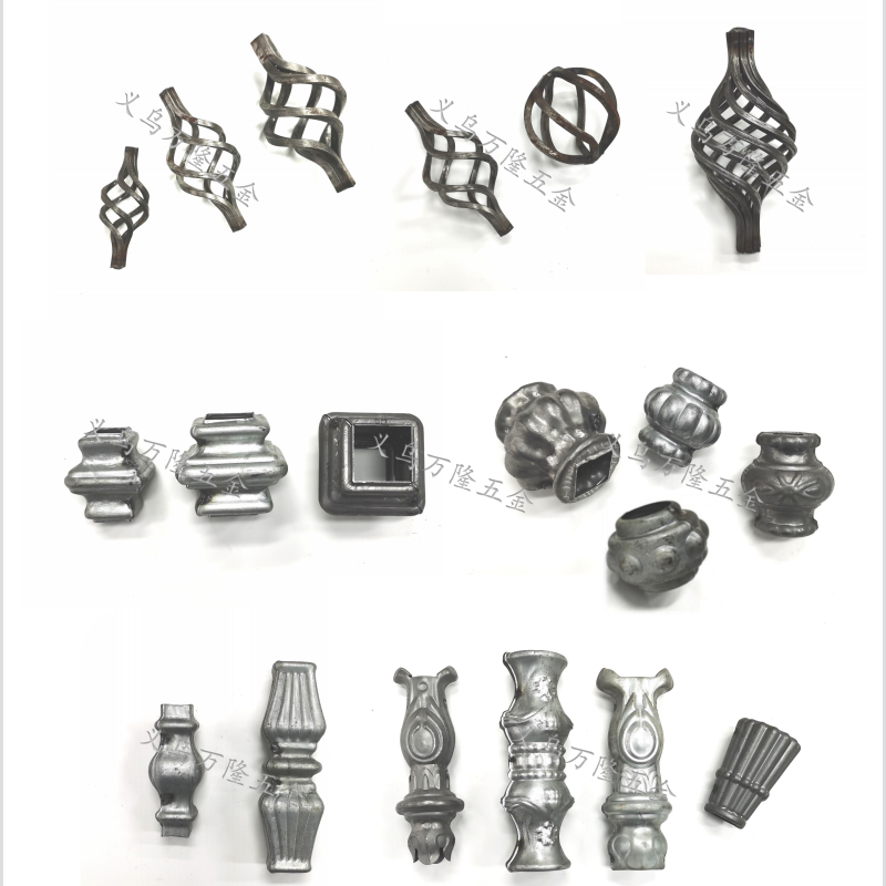 义乌铁艺/铁艺栅栏配件/铁艺栏杆配件/铁艺楼梯配件/铁艺护栏配件/户外护栏白底实物图