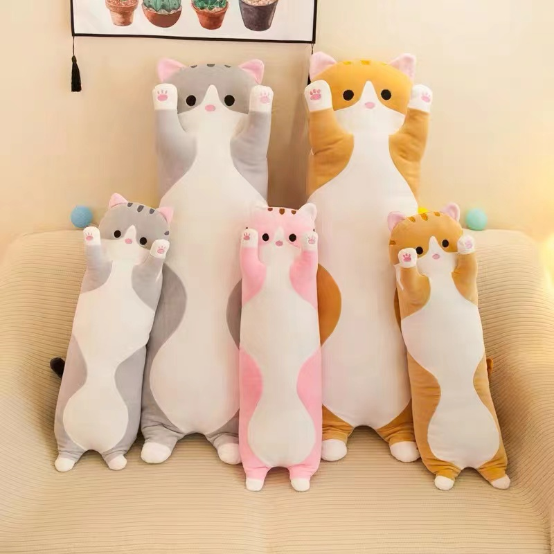 50cm cat cartoon plush pillow, large cute long cat plush pillow, birthday gift, sleeping pillow Application Scenario