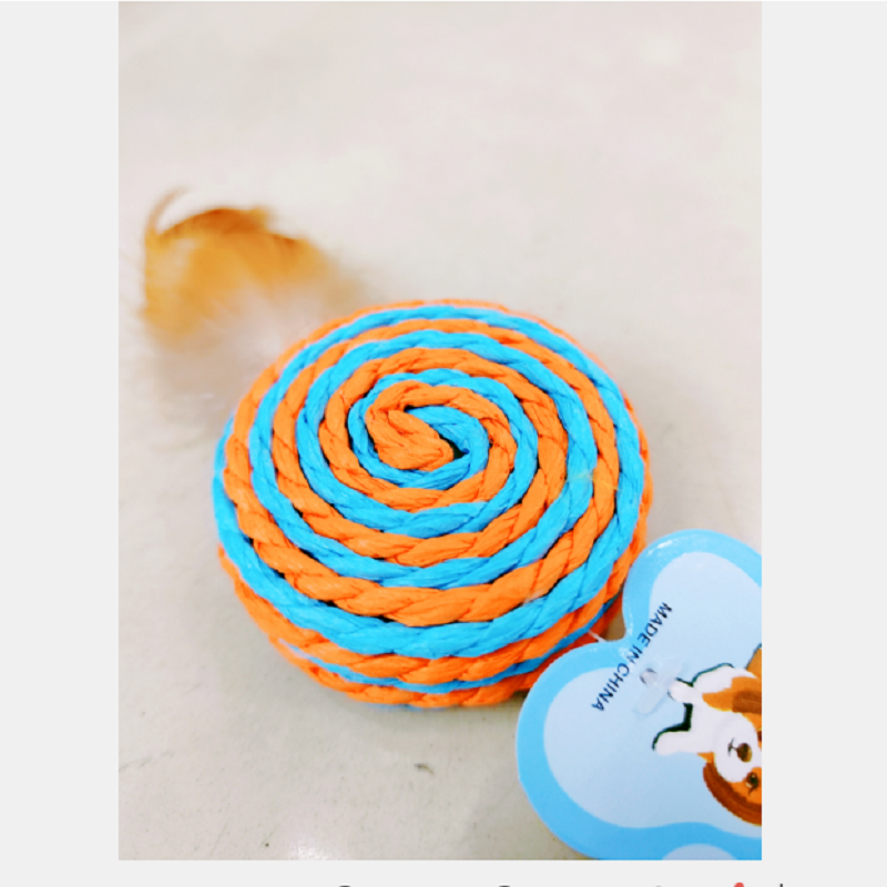 Pet cat toys cuerda de papel con manija redonda pet cat toys juguetes divertidos interactivos de garra de afilado fábrica venta directa details Picture