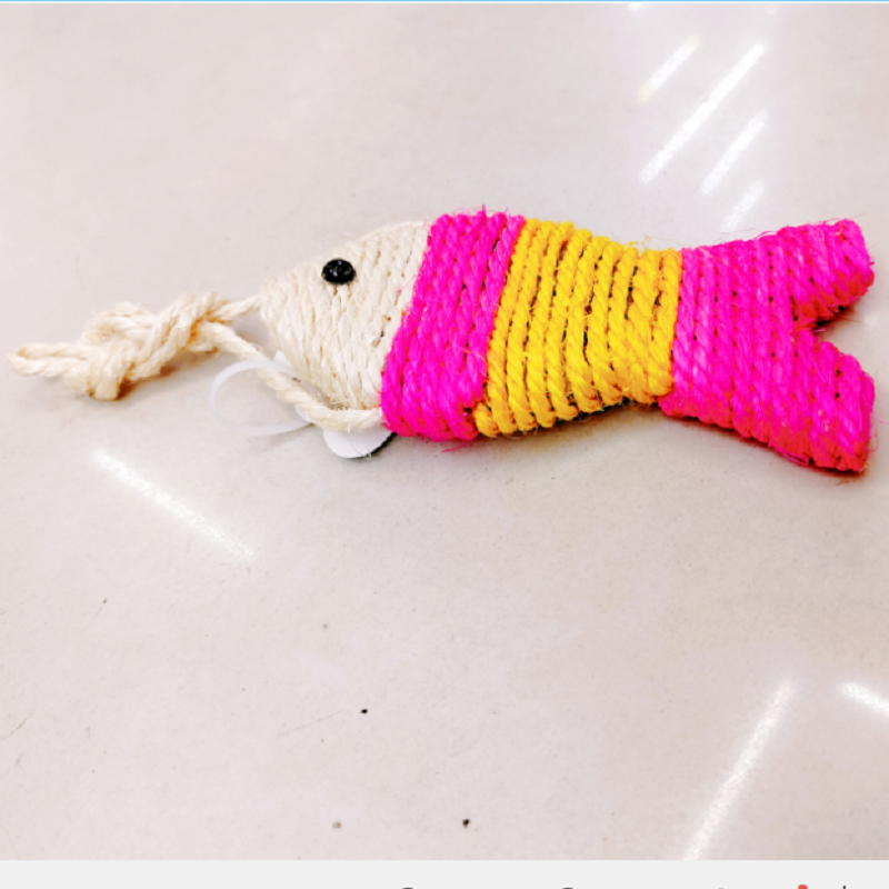 宠物猫咪玩具 剑麻手编鱼宠物猫咪玩具 猫咪逗趣互动磨爪玩具 厂家直销详情3