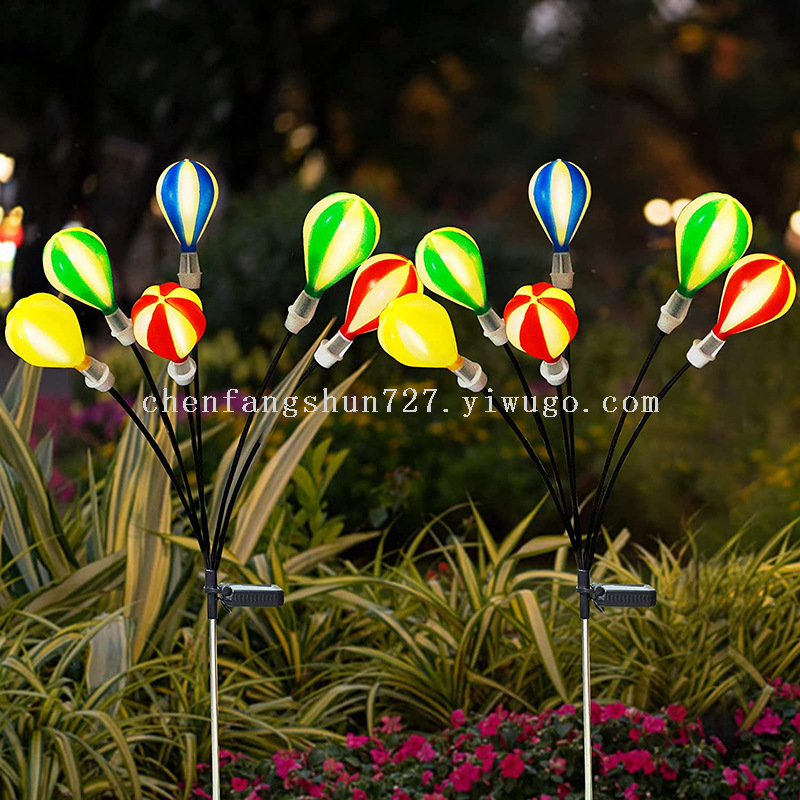 太阳能led灯热气球风动摇摆灯草坪地插户外庭院花园室外露营详情图1