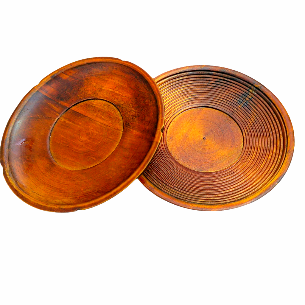 【 Jiehao 】 National Trend Jiehao bamboo and Wood Home Retro Wooden Simple heat insulation Coaster Creative round table heat insulation coaster handicraft table decoration Item Picture