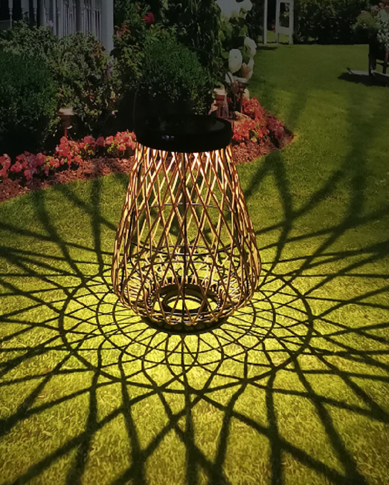 Solar rattan weave lamp details Picture