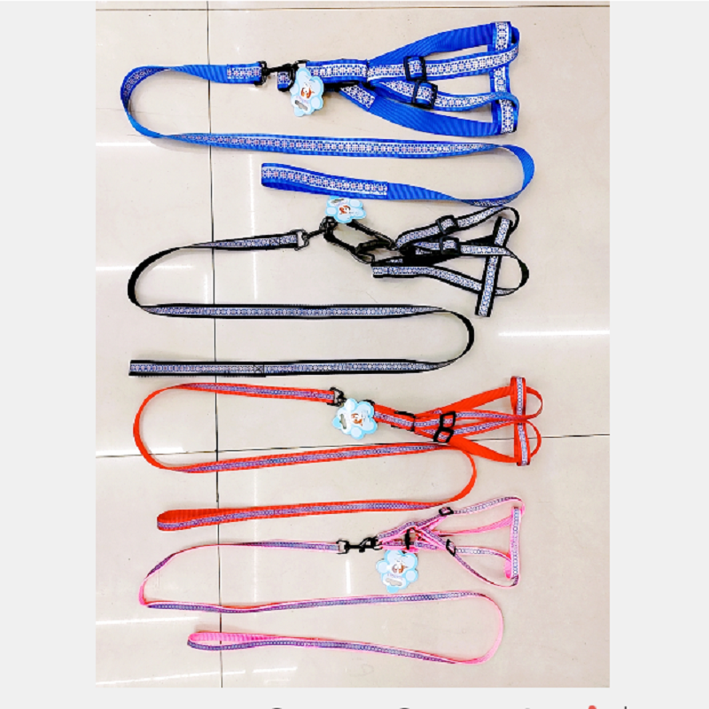 Pet Leash 2.0CM wide polyester print pet leash + chest strap can be customized in various sizes thumbnail