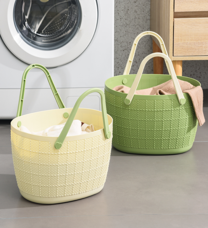 A hand-held soft plastic eco-friendly portable storage basket Specification image