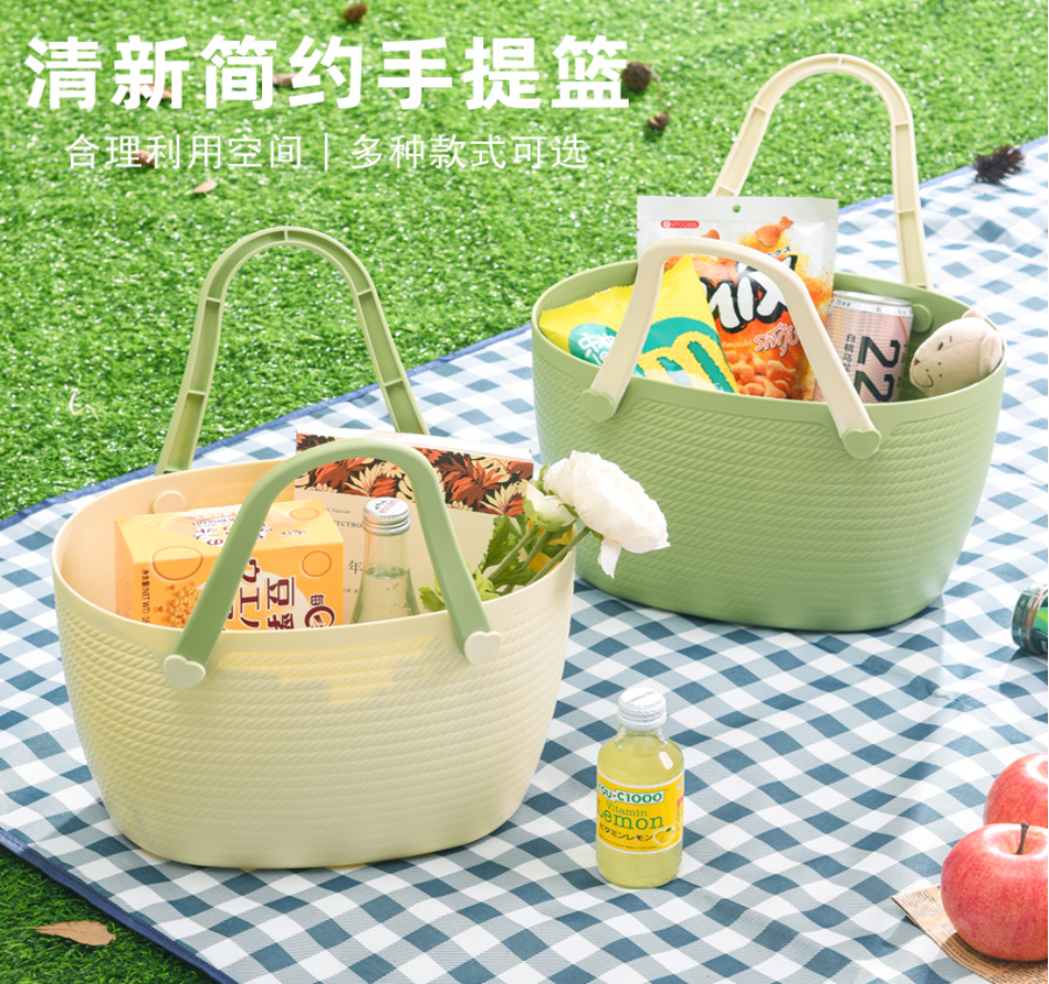A portable soft plastic picnic storage basket pic 2