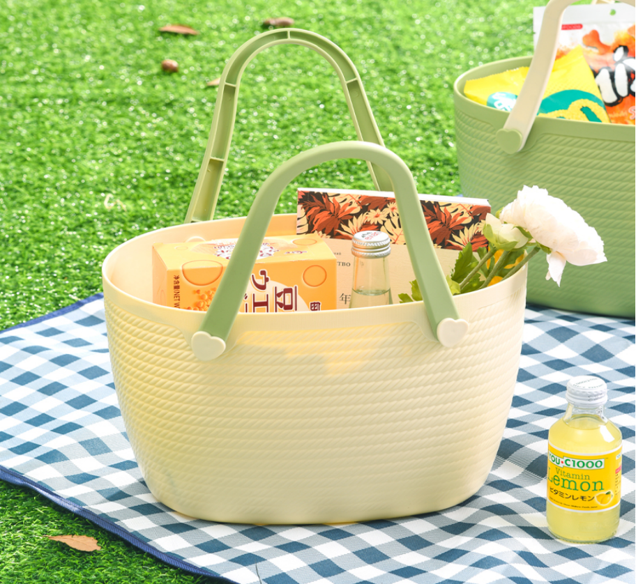 A portable soft plastic picnic storage basket pic 3