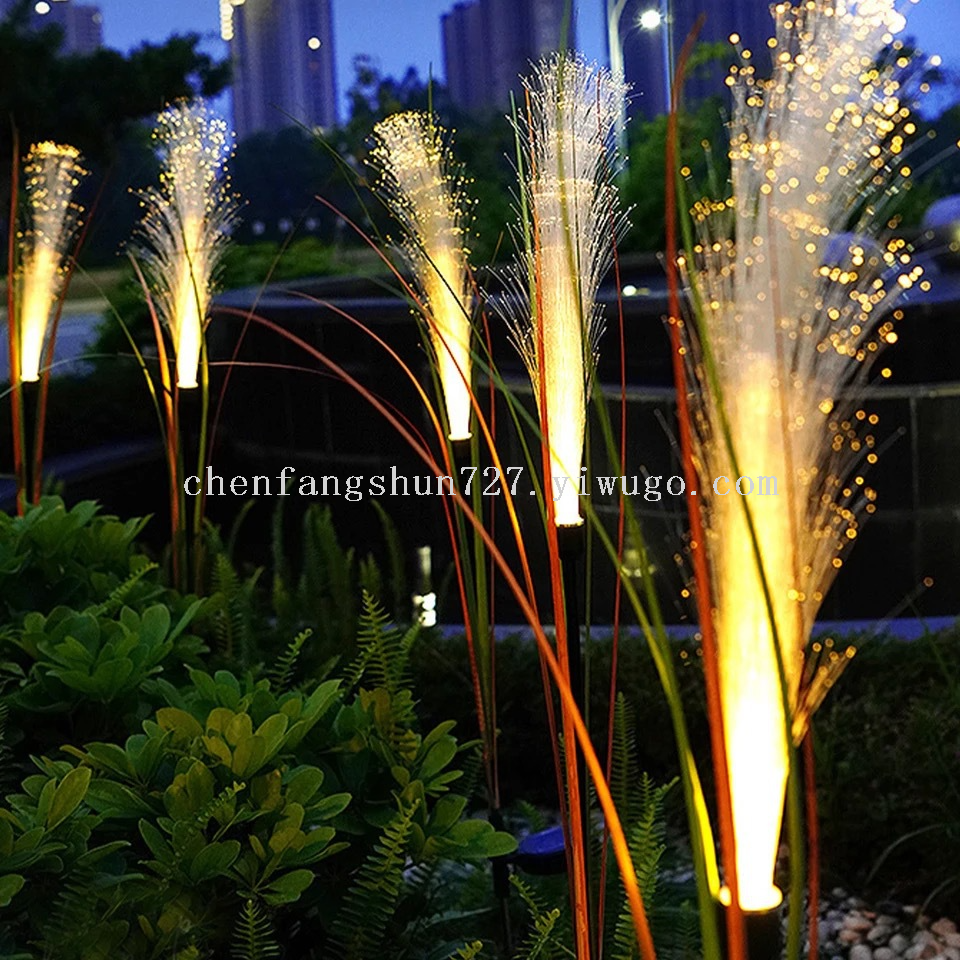 Nueva luz solar reed lamp paisaje al aire libre reed land plug lamp details Picture