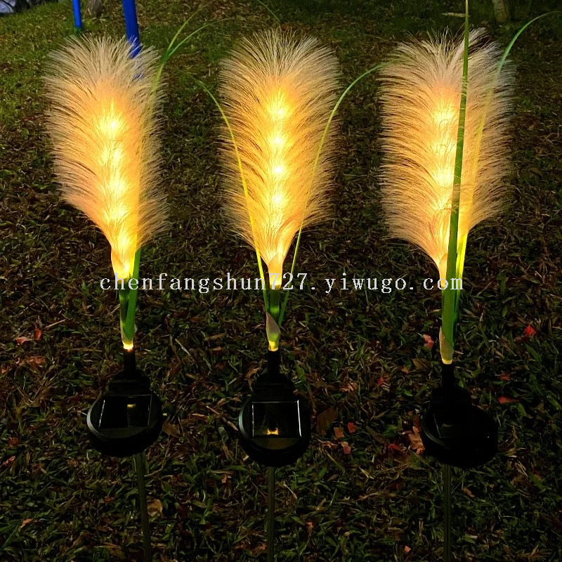 Nueva luz solar reed lamp paisaje al aire libre reed land plug lamp