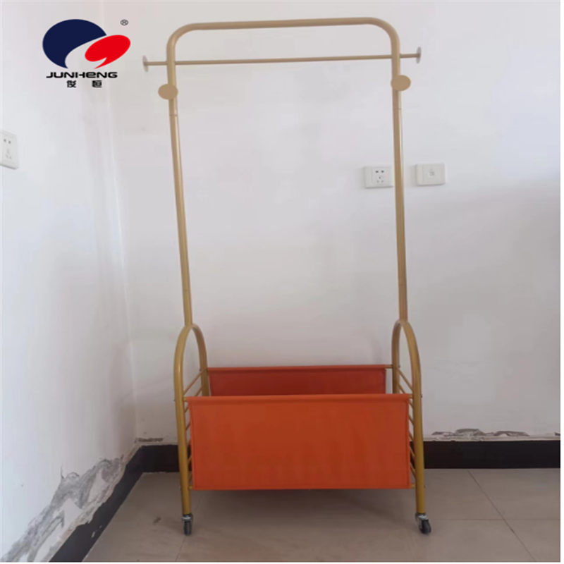 Floor-standing bedroom clothes hanger with movable wheels, home living room and dormitory light luxury clothes drying rack, popular simple coat rack Specification image
