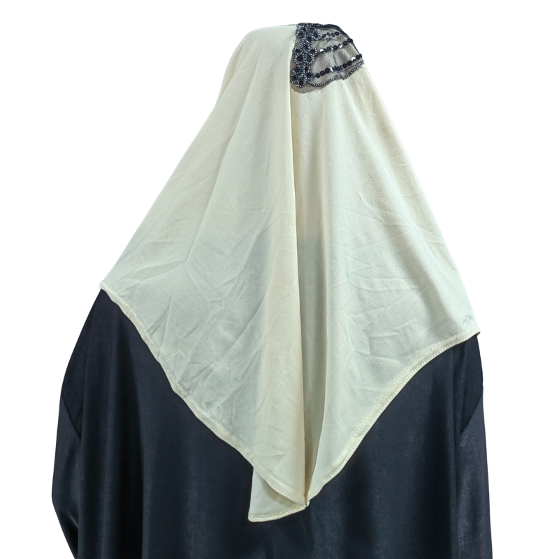 Elegant and fashionable headscarves are selling well. Muslim women's solid-color headscarf with lace, uniform size, traditional Dubai daily ethnic style headscarf in solid color with hot diamonds Item Picture