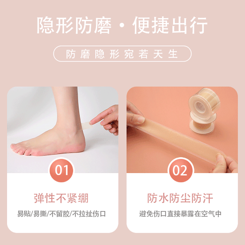 Backheel invisible scar covering patch Silicone gel toe anti-friction patch Women's high heels heel anti-friction patch Application Scenario