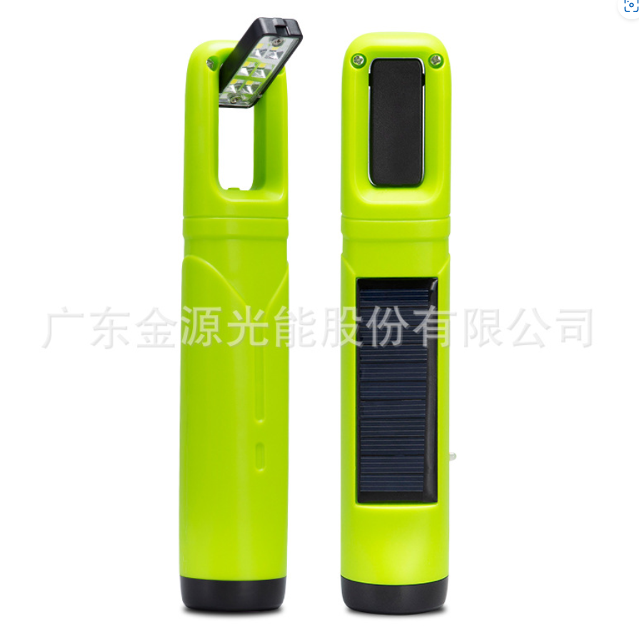 Jinyuan Light Power 1W Strong Light Multi-Functional Solar Charging Led Plastic Flashlight Lamp Outdoor Lighting