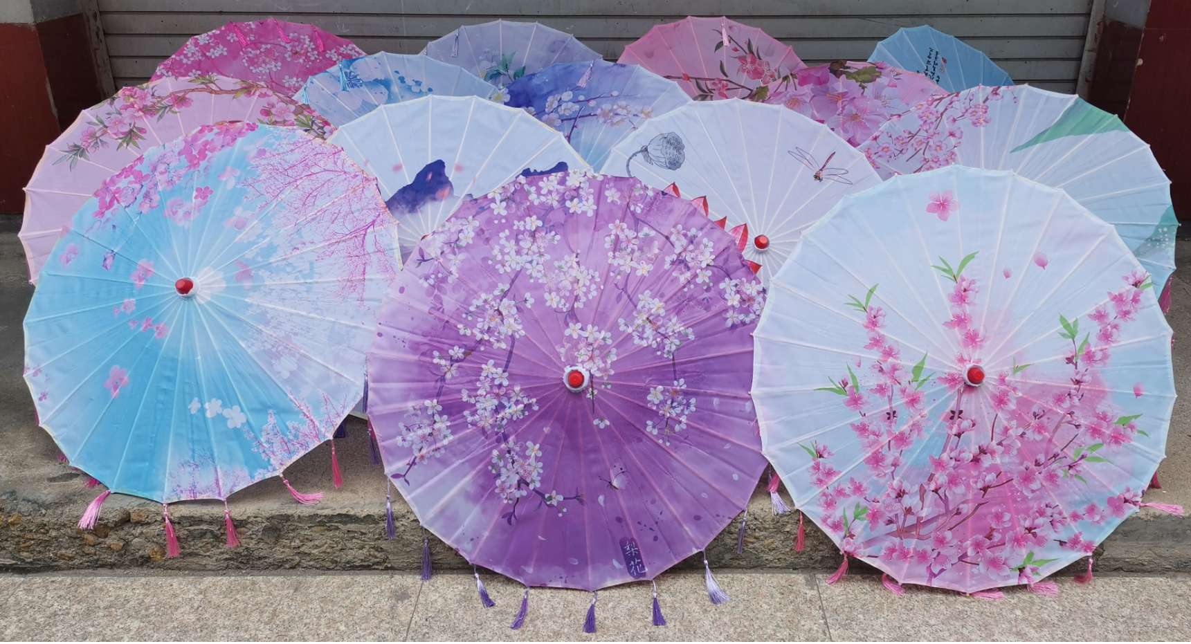 Print fringed umbrella craft umbrella petal umbrella streamer umbrella decorative umbrella thumbnail