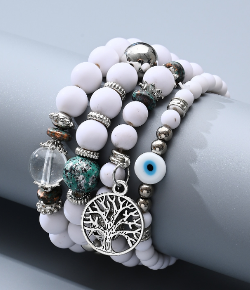 韩板复古手链恶魔之眼新款生命树，银白色手链