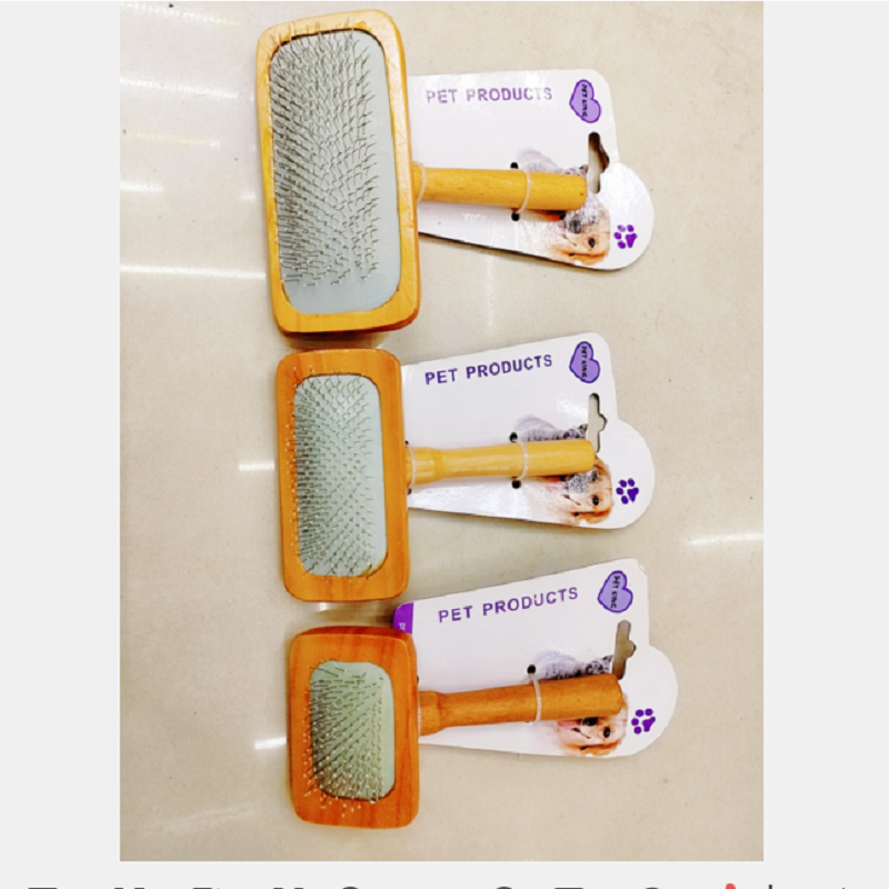 Pet grooming and cleaning products for cats, dogs, and pets - wooden handle combs Item Picture