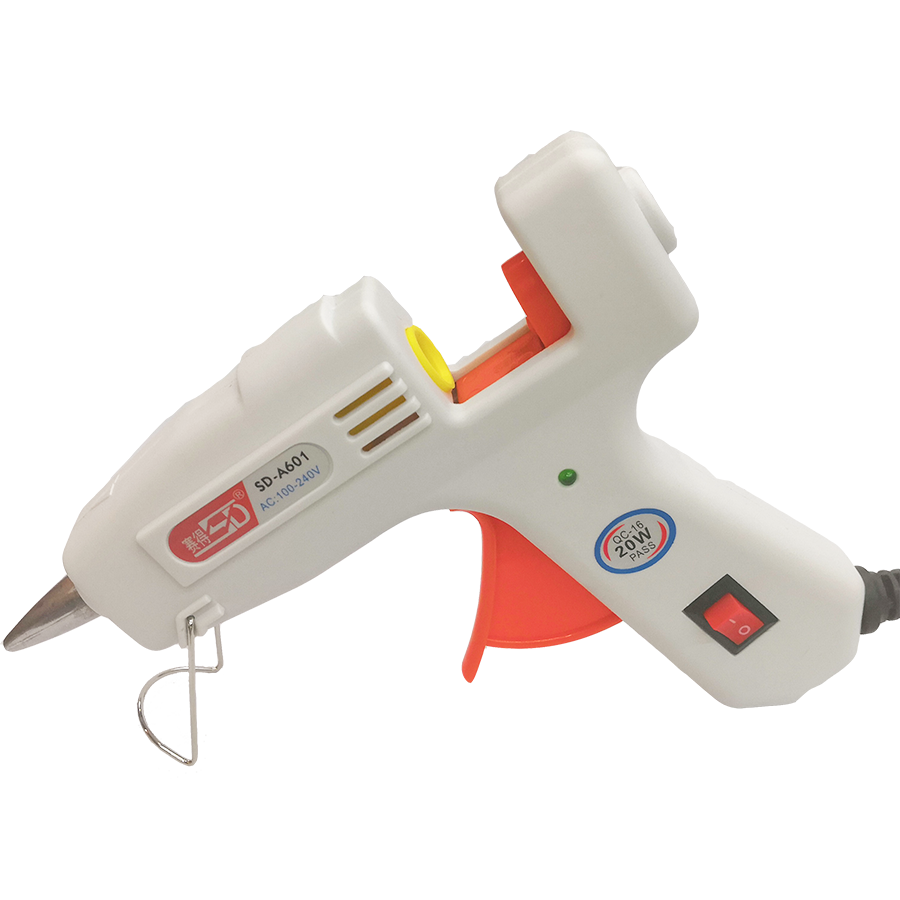 Sade white small glue gun SD-A601, 20W hot melt glue gun with switch, factory direct sales Item Picture