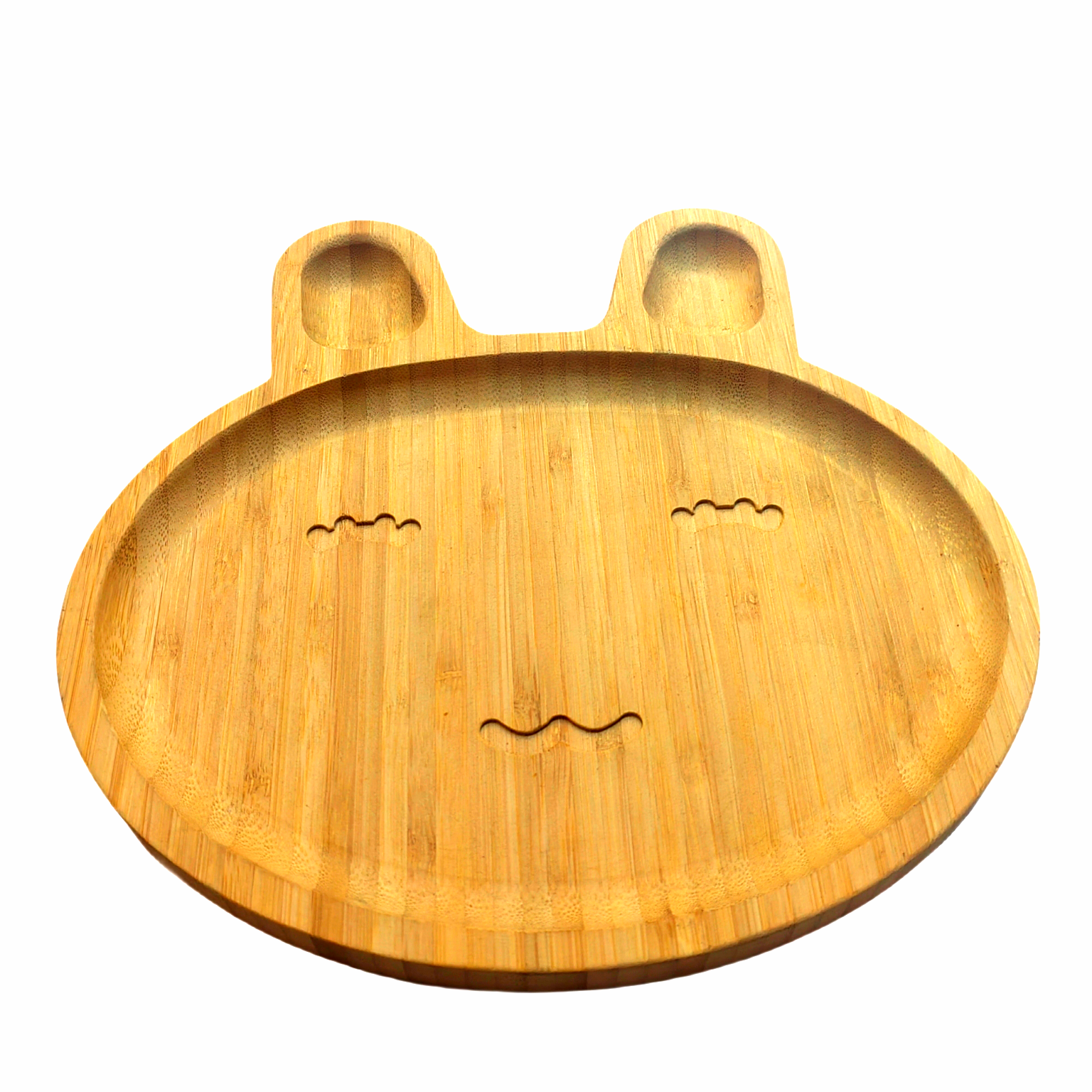 Jiehao Bamboo Wooden Tray Cartoon Rabbit Children's Dinner Plate Bamboo Restaurant Tableware Set Photo Props Sushi Plate Household Solid Wood Support Item Picture