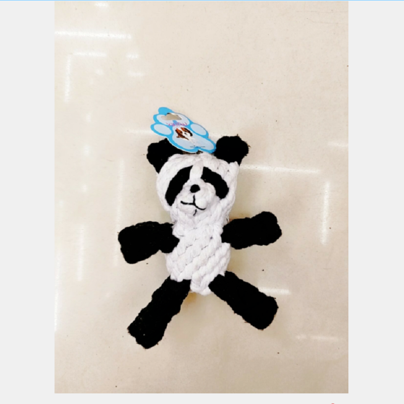 Pet toy cotton rope hand-woven panda toy Pet grinding bite fun play toy
