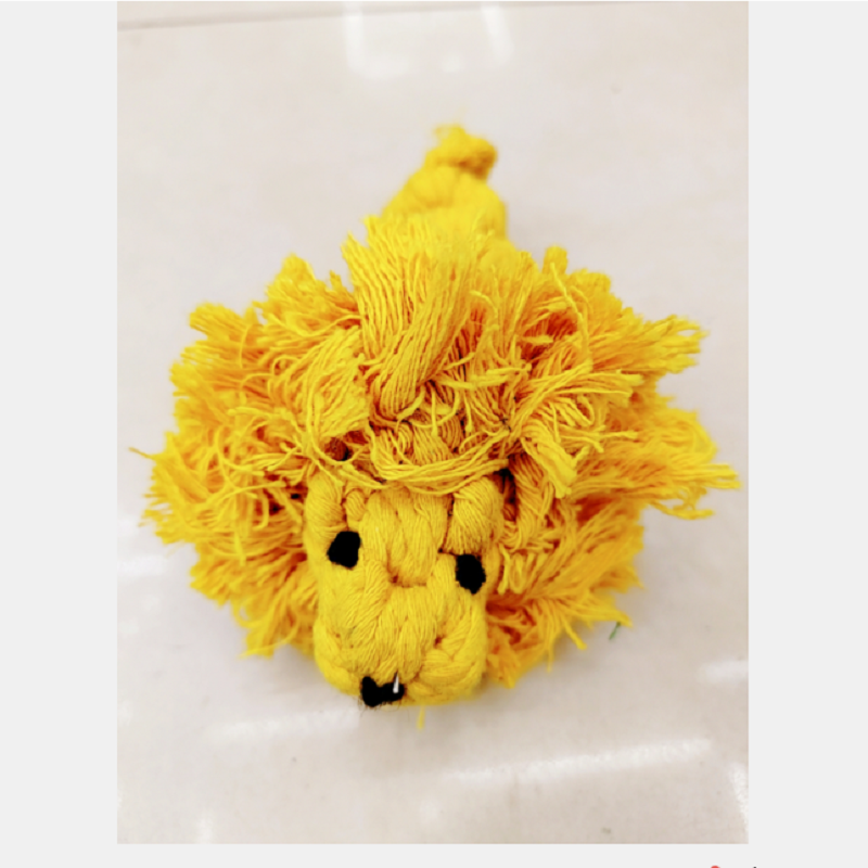 Pet toy cotton rope hand knitting lion toy fun play chew pet toy