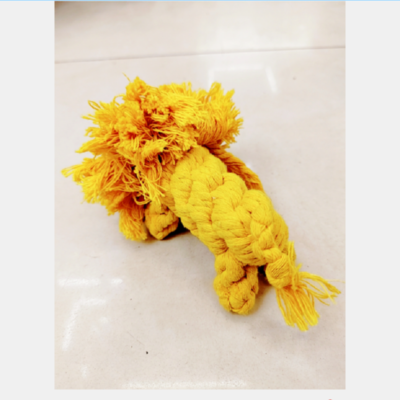 Juguete para mascotas cuerda de algodón tejido a mano juguete de león divertido juego roer juguete para mascotas Specification image