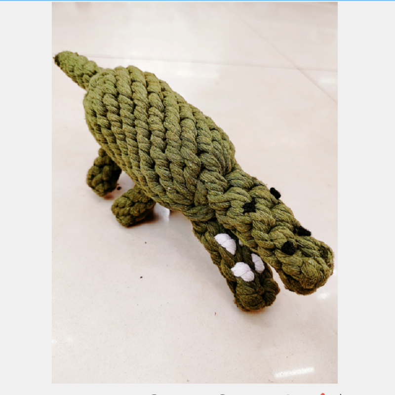 宠物玩具 麻绳手编鳄鱼玩具 啃咬逗趣玩耍宠物玩具